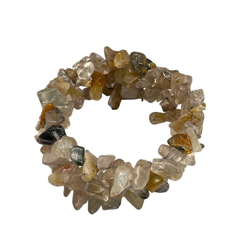 Vintage Citrine & Agate Stone Necklace And Bracelet Set - Picture 3 of 12